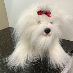 Russ Yomiko Classics Realistic Maltese Dog Plush Stuffed Animal 16 Inch Laying